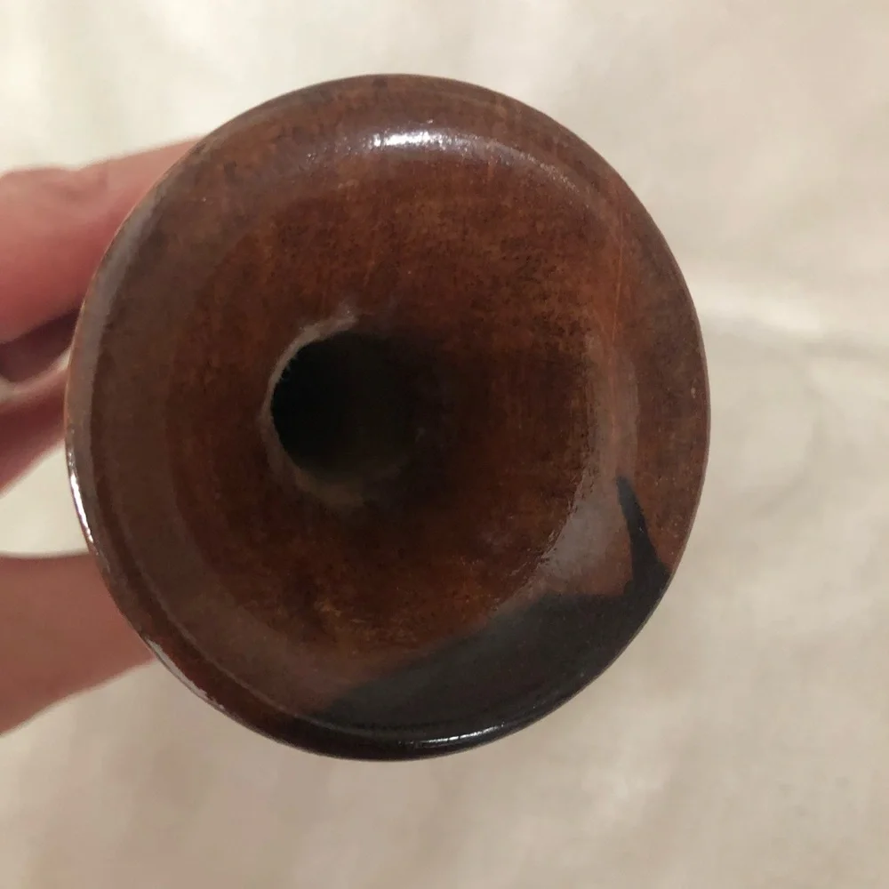 Glossy Wood Vase 8” Handmade Hand turned Artisan Decor